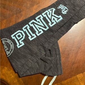 PINK Victoria's Secret Gray Joggers with Blue Logo